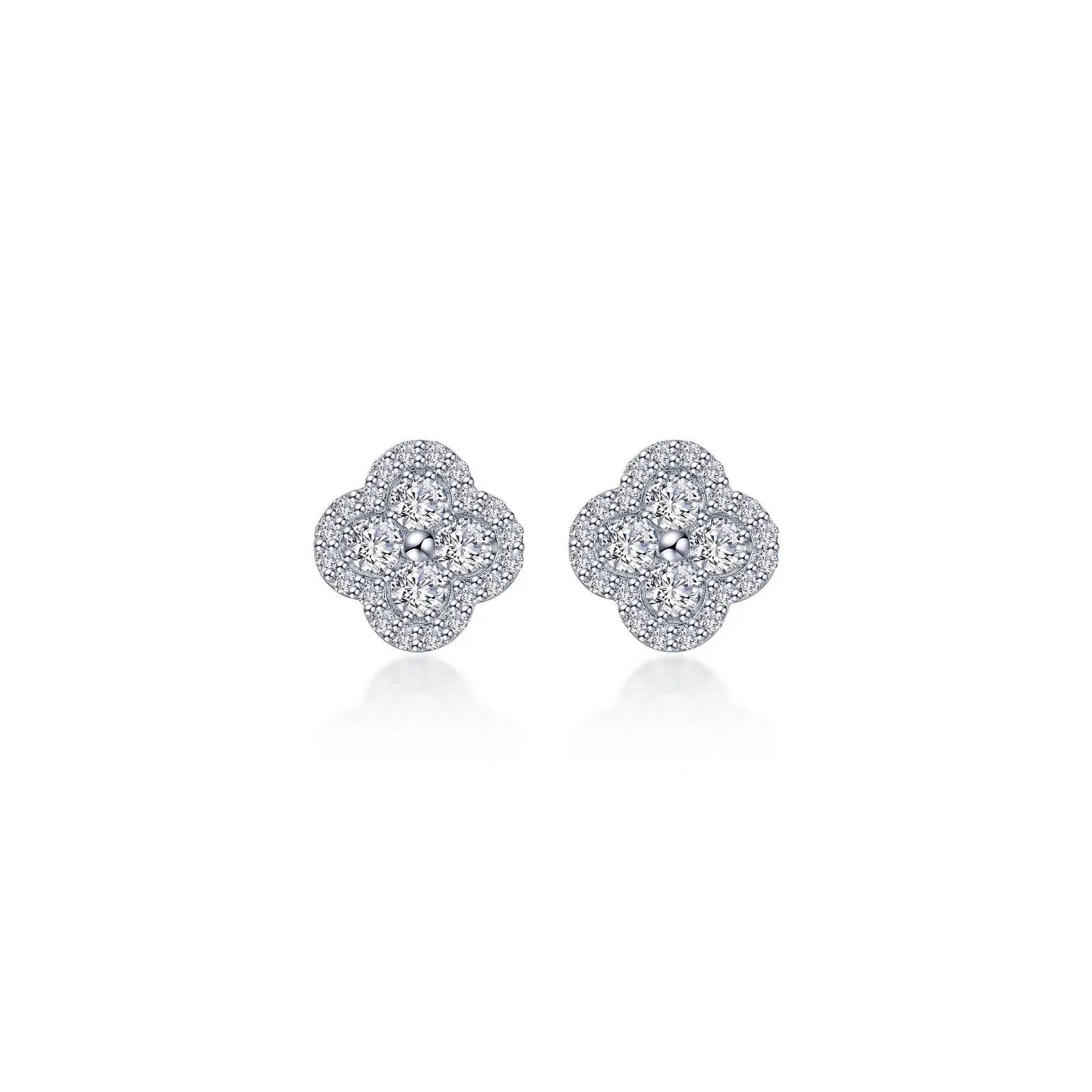 0.8 CTW Halo Stud Earrings