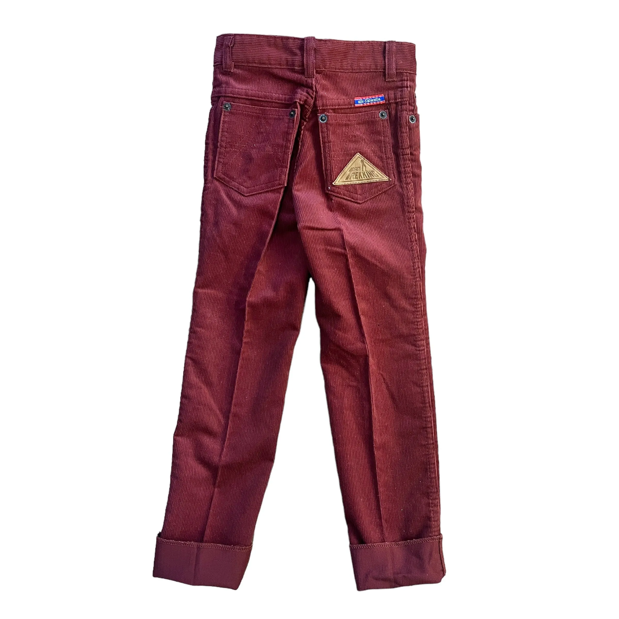 1970s Dark Red Cord Trousers /  4-5Y