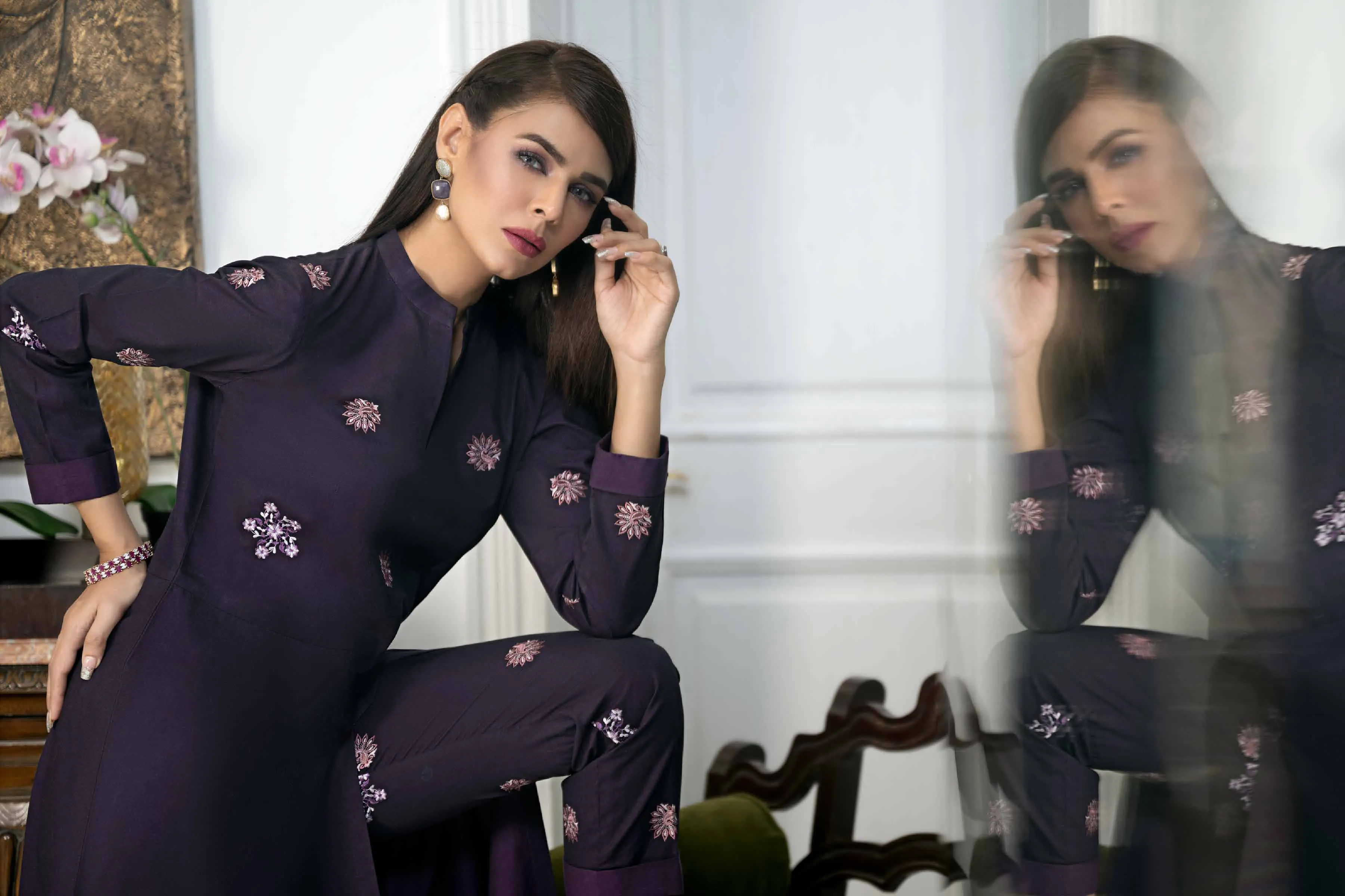 2 Piece - Embroidered Suit - KFW23-103