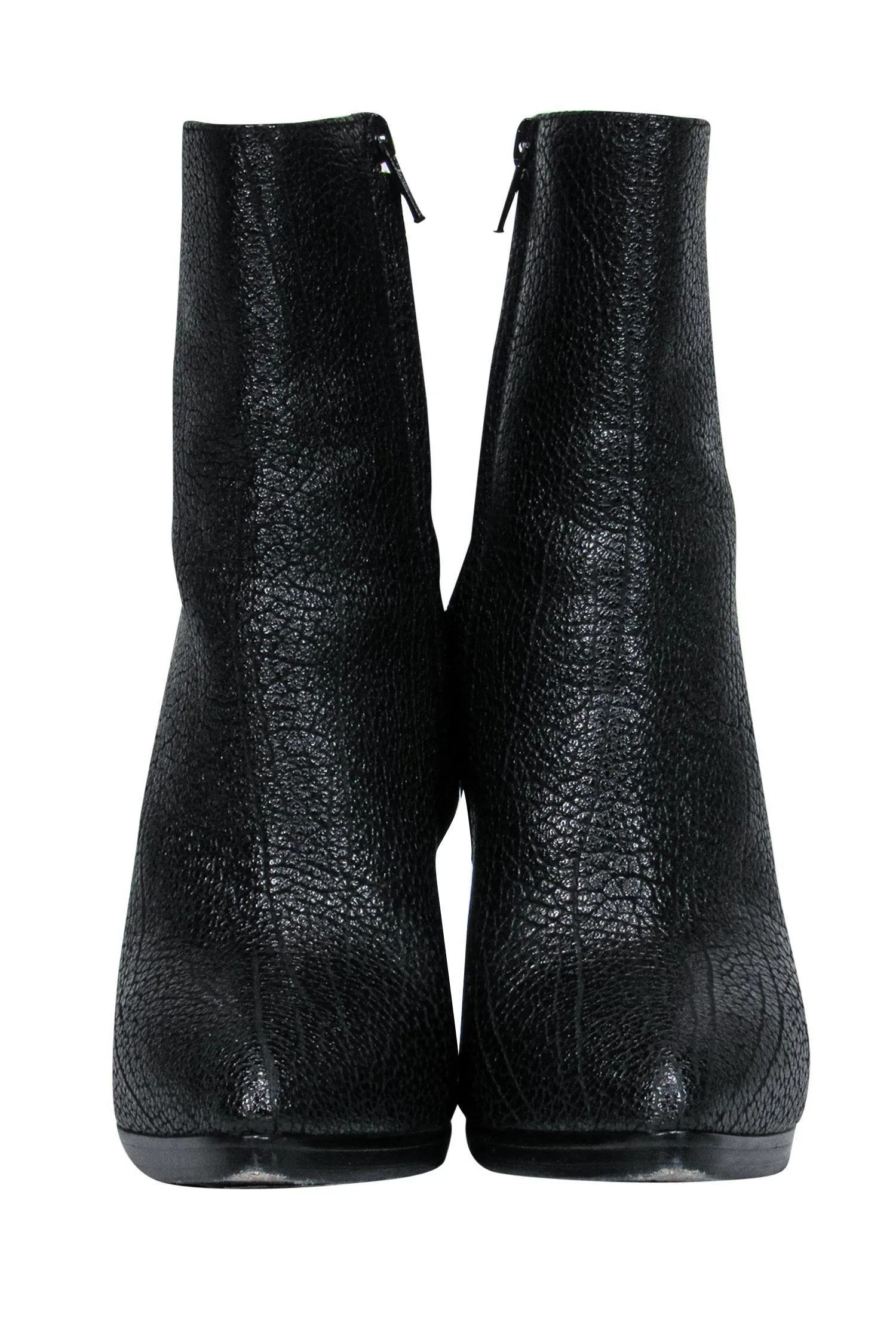 3.1 Phillip Lim - Black Pebbled Leather Stiletto Ankle Booties Sz 6