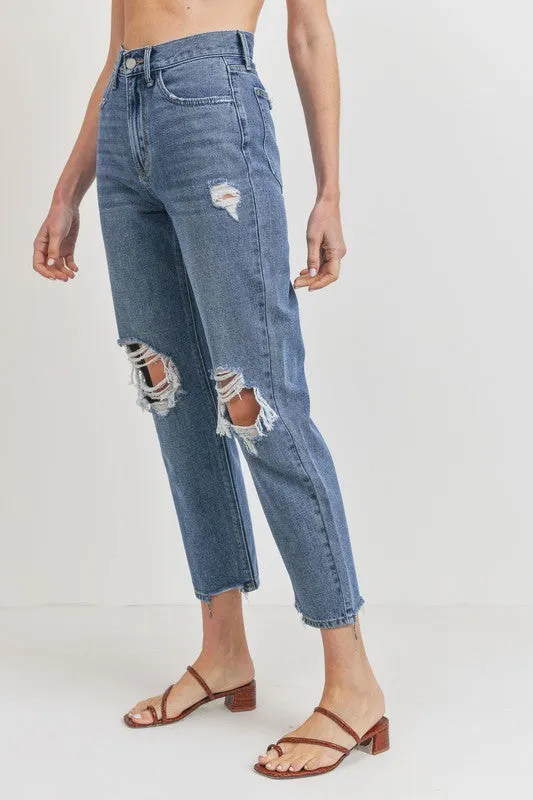 90'S CROPPED DISTRESSED STRAIGHT