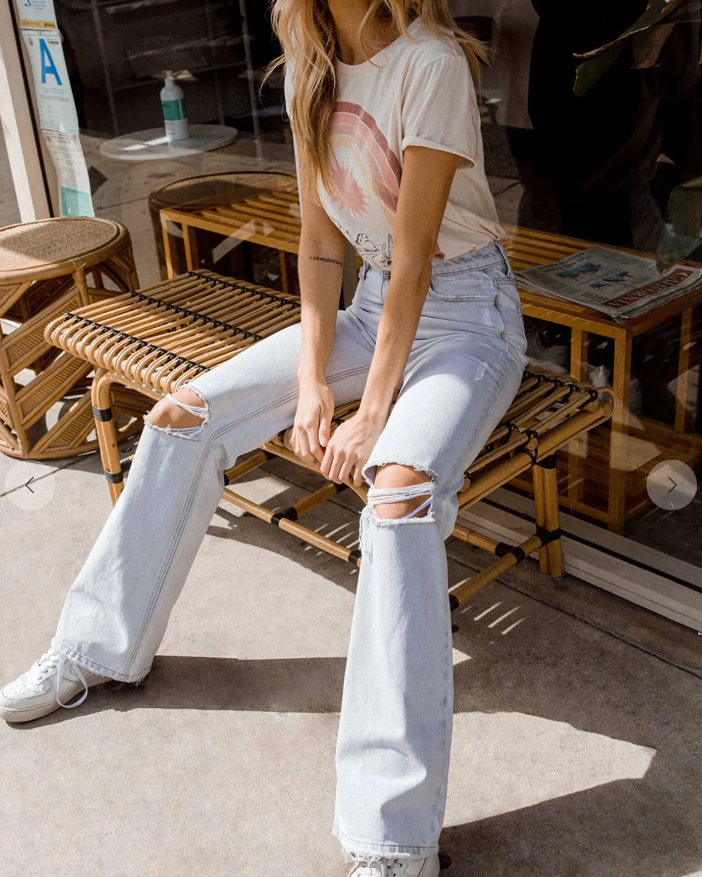 90s Vintage Light Wash Flare Jeans