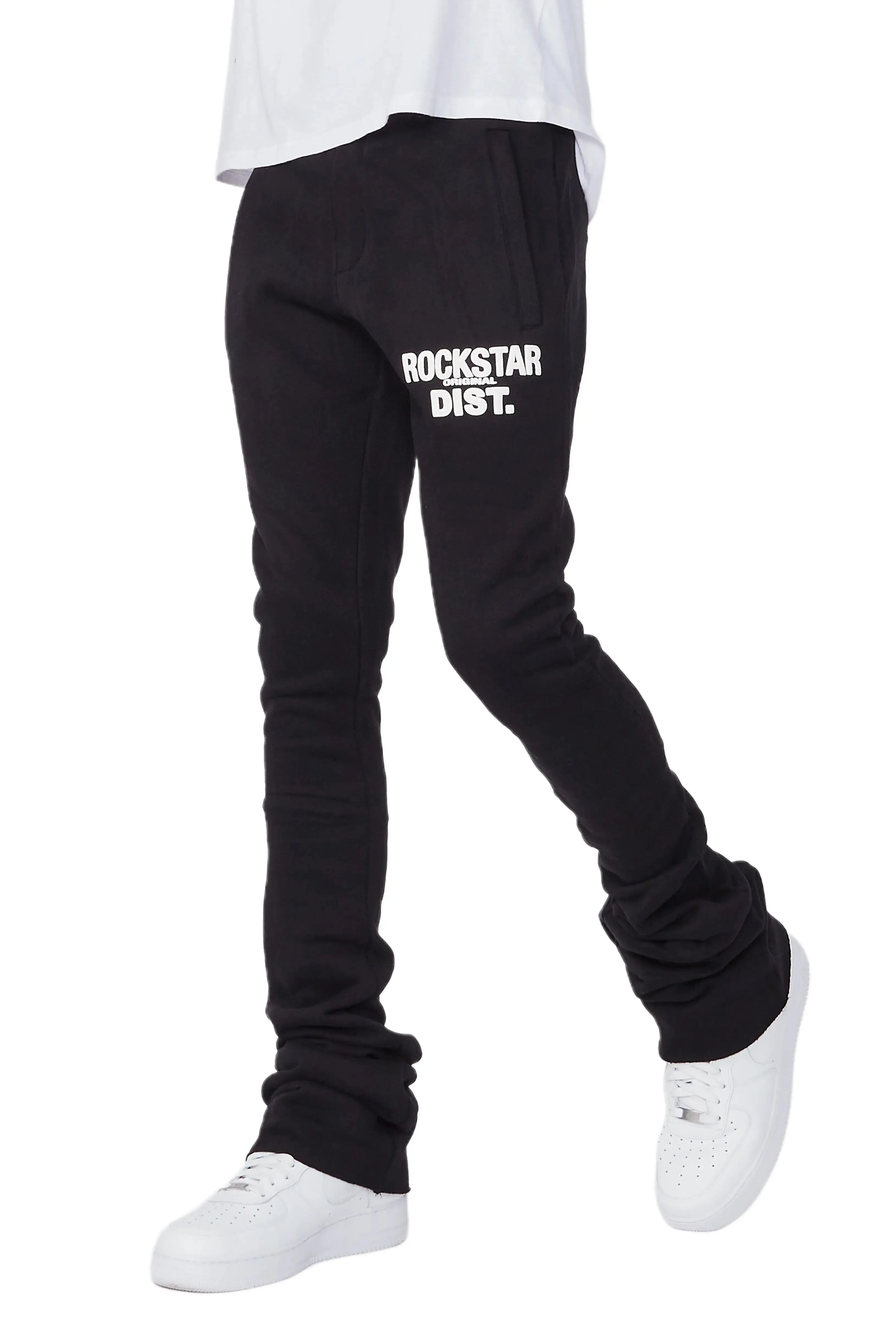 Alpine Black Super Stacked Trackpant