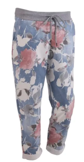 Anne   Kate Italian English Rose Light Denim Print Trouser 16-20