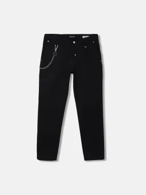 Antony Morato Boys Black Solid Slim Fit Mid-Rise Trouser