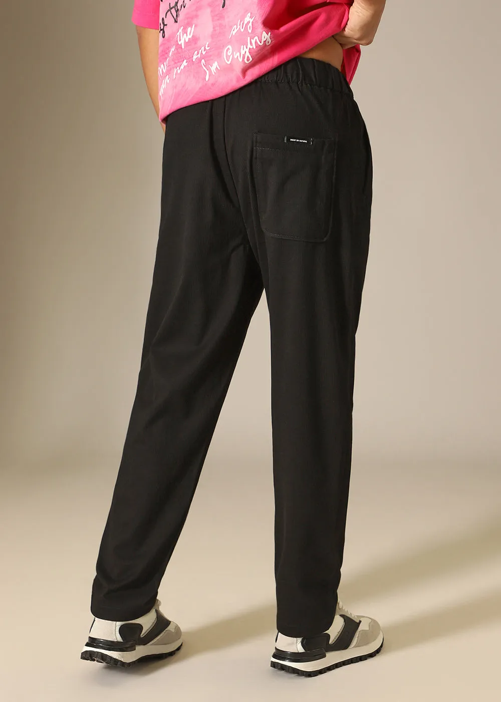 Aura Black Regular Fit Trouser