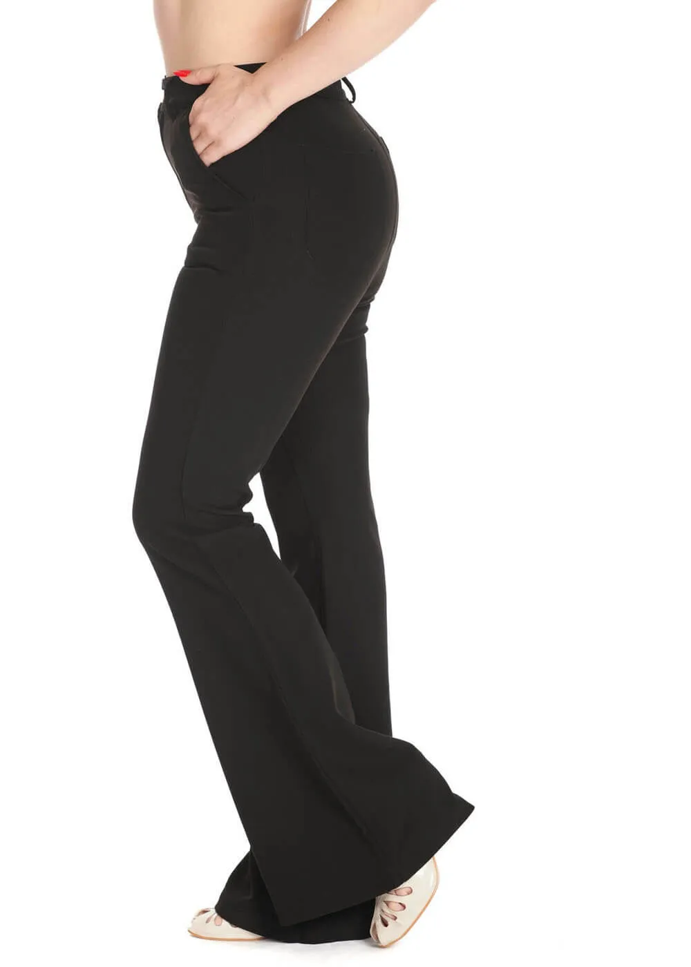 Banned Flare Away 70's Trousers Black