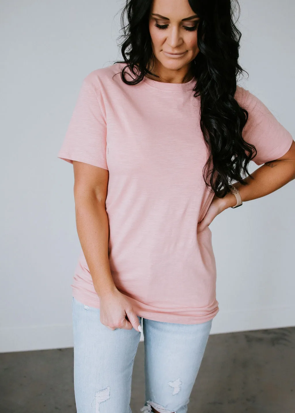 Basic Style Vintage Wash Tee