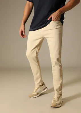 Beige Carrot Fit Denim