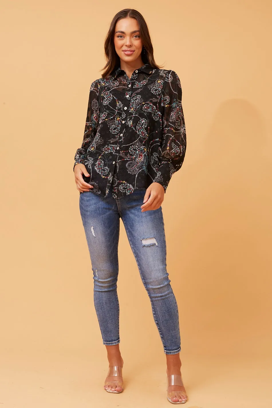 BELLE BOTANICAL PRINT SHIRT