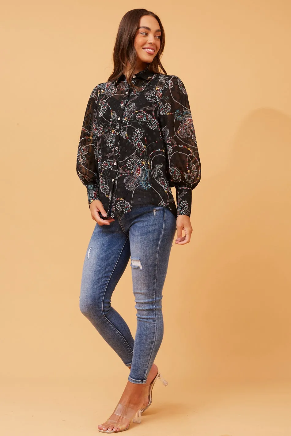 BELLE BOTANICAL PRINT SHIRT