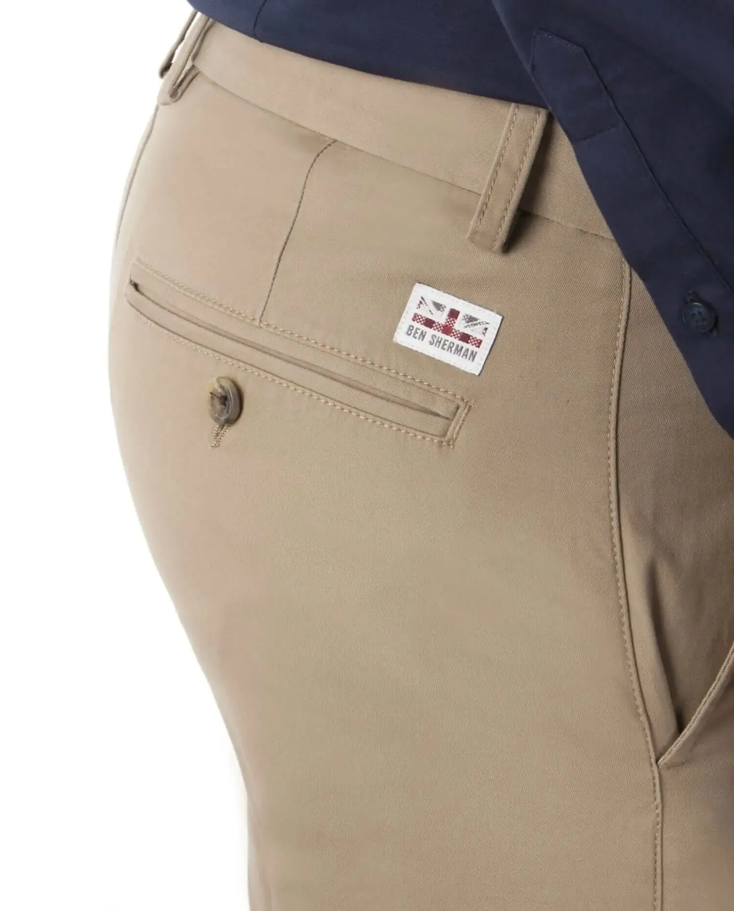 Ben Sherman Slim-Fit Stretch Chinos in Stone Color