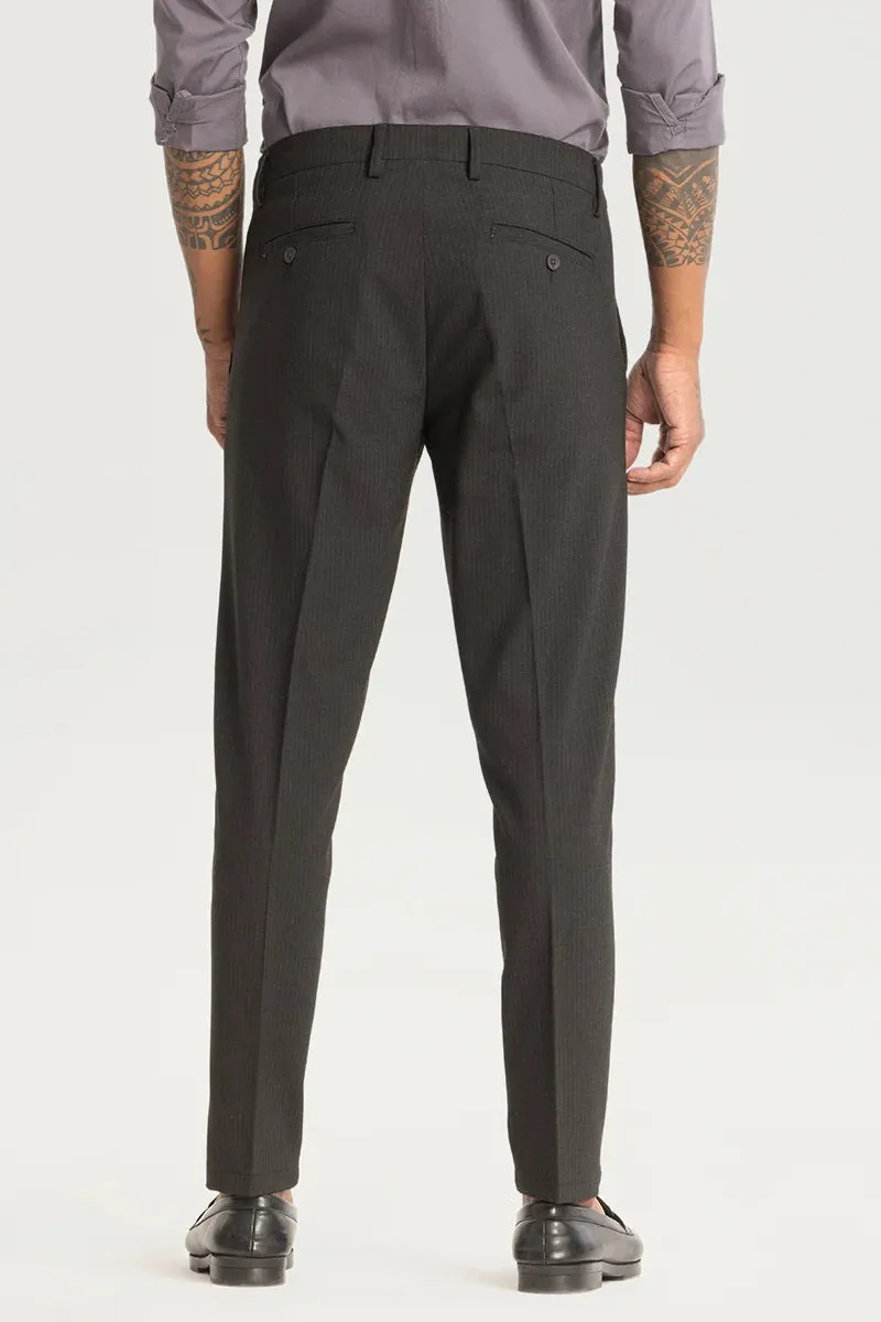 Black Checks Slim Fit Trousers