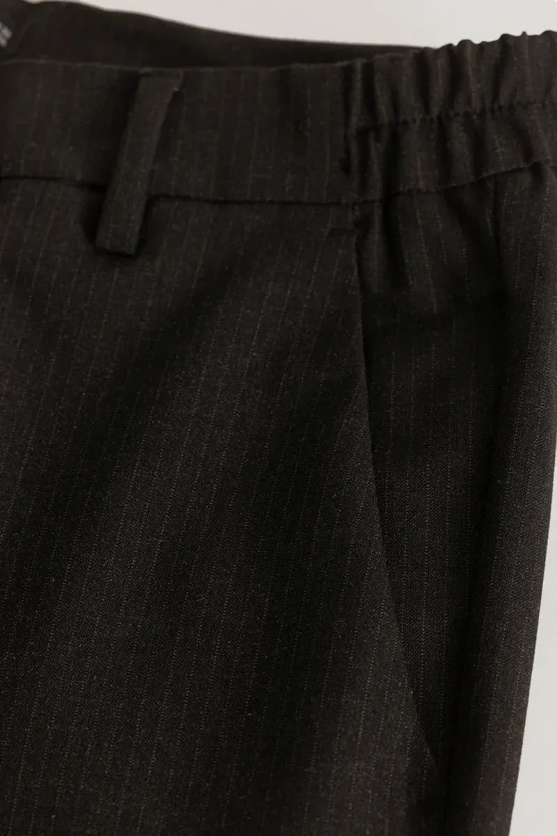 Black Checks Slim Fit Trousers