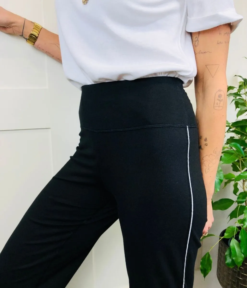 Black Cotton Rich Side Stripe Joggers