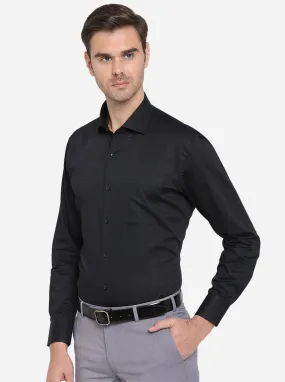 Black Dobby Slim Fit Formal Shirt | Metal