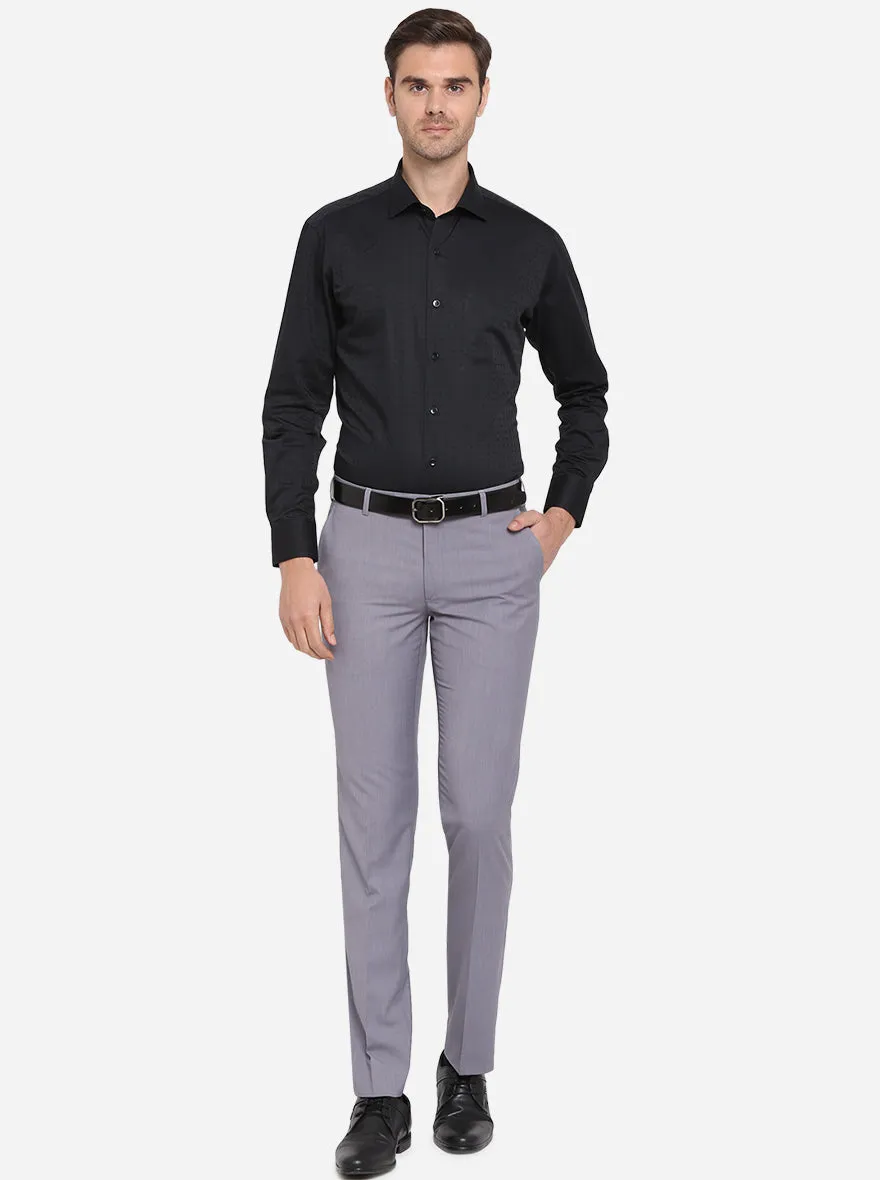 Black Dobby Slim Fit Formal Shirt | Metal