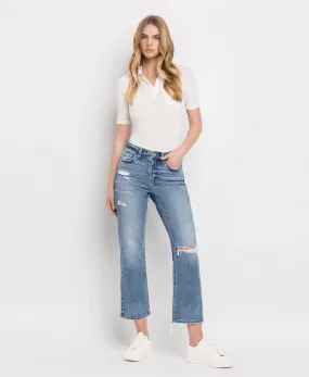 Blink - High Rise Distressed Crop Straight Jeans