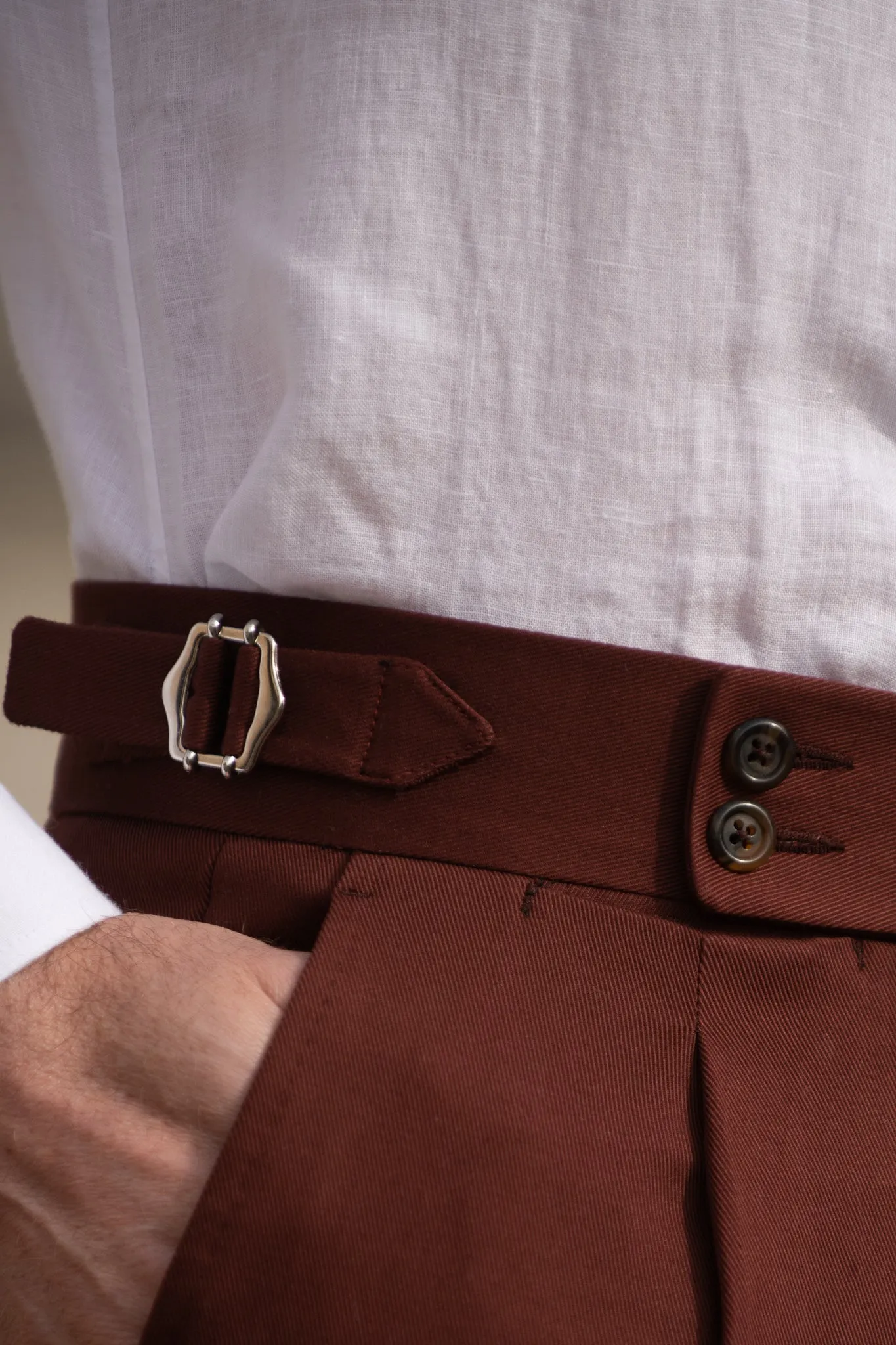 Bordeaux cotton trousers  "Soragna Capsule Collection" - Made in Italy