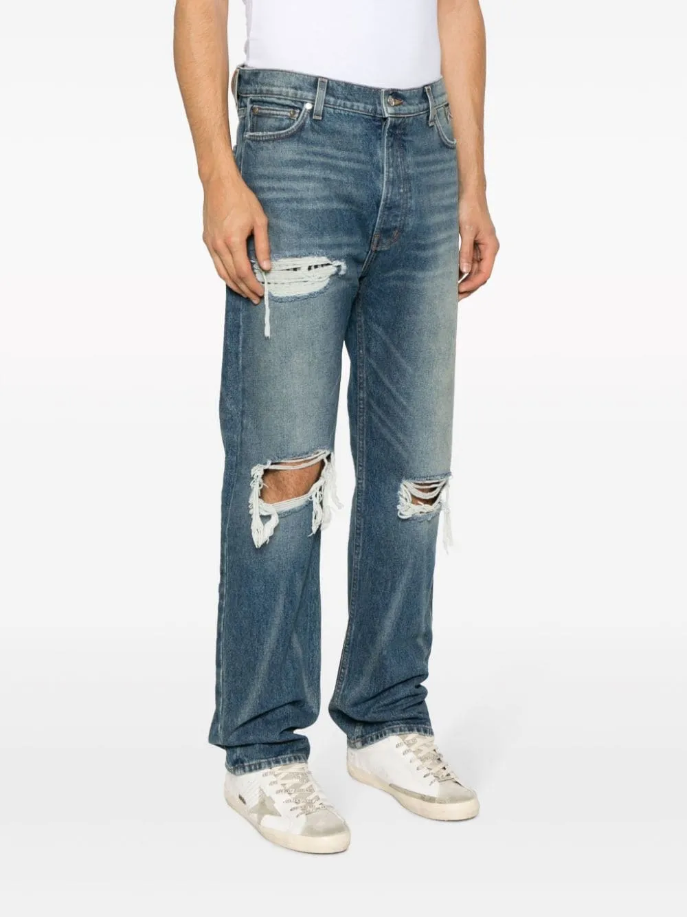 Boxer Distressed Straight-Leg Jeans