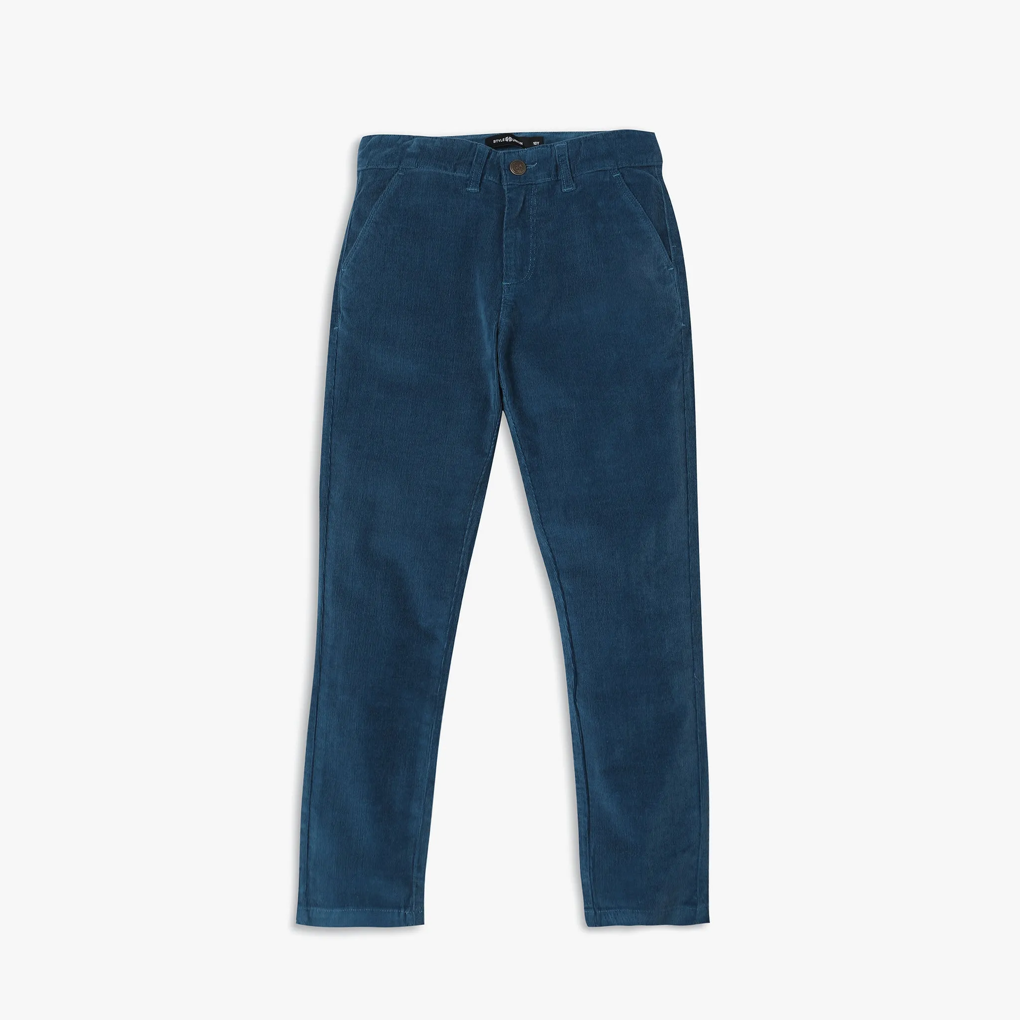 Boys Regular Fit Solid Mid Rise Trousers