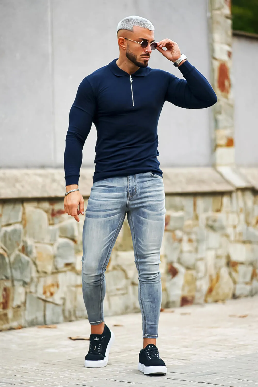 Buy $80 Free Shipping Men's Blue Skinny Jean - High Waist