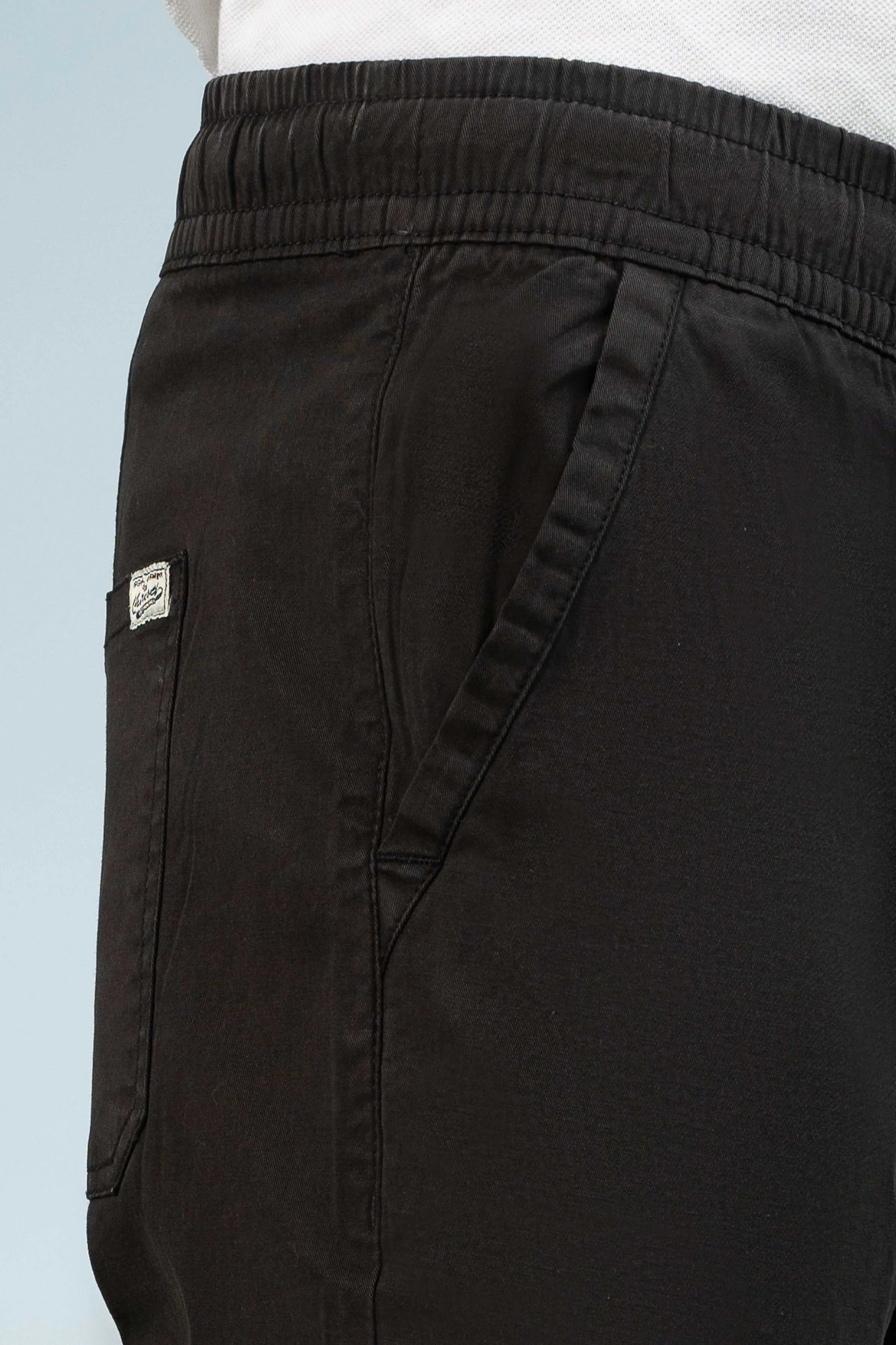 CASUAL JOGGER WAIST TROUSER BLACK