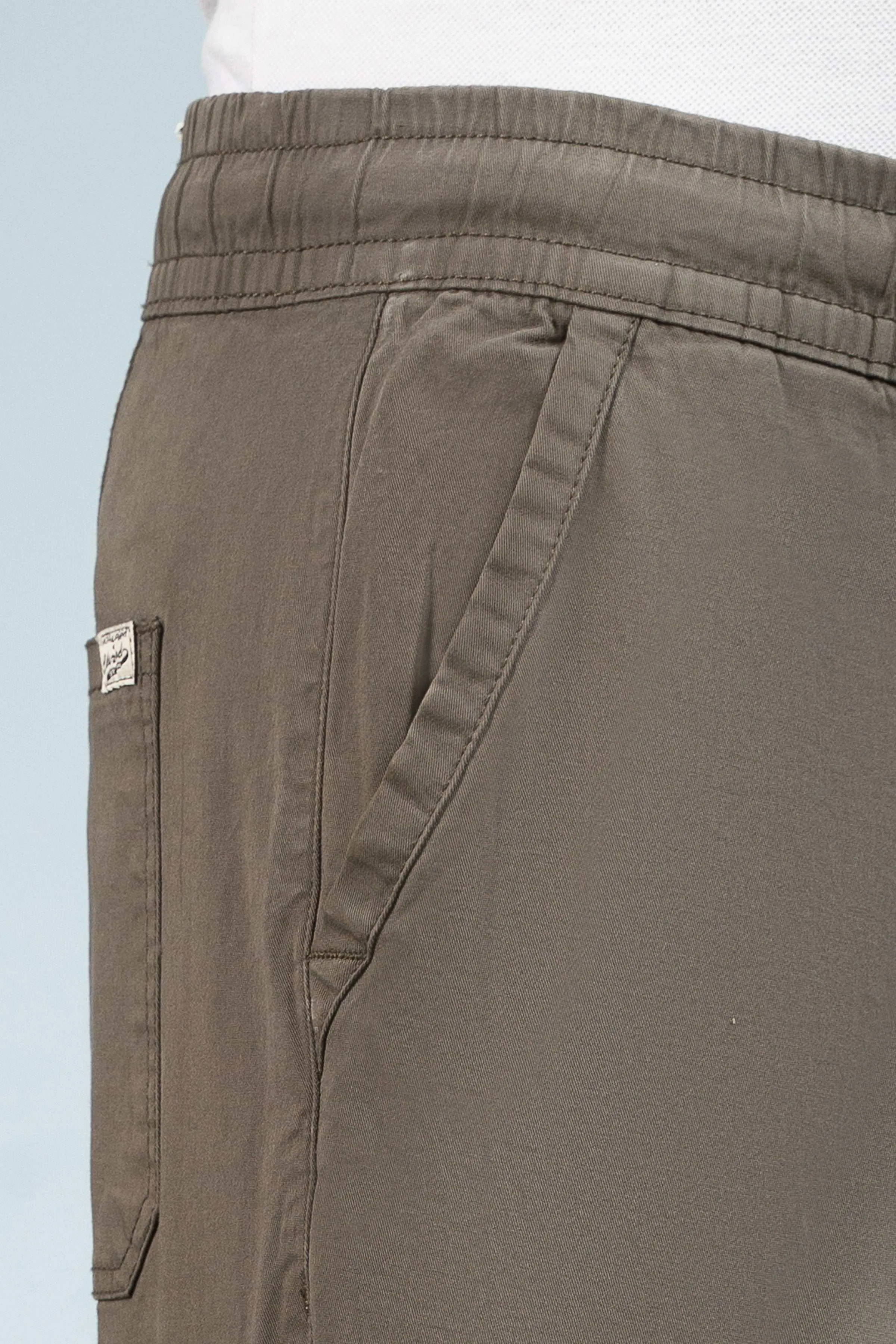 CASUAL JOGGER WAIST TROUSER DARK OLIVE