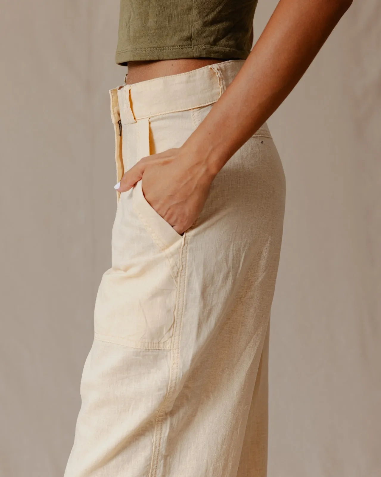 Classic Linen Pants Beige