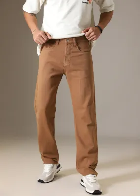 Copper Brown Straight-Fit Denim Jeans