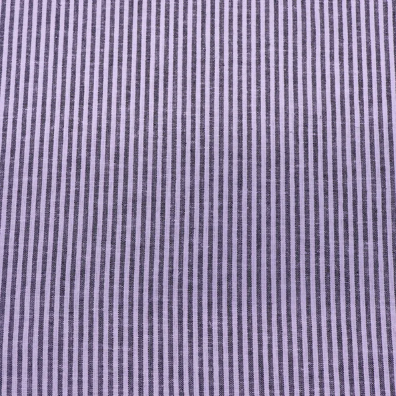 Cotton and Linen Mix - Stripe - Charcoal