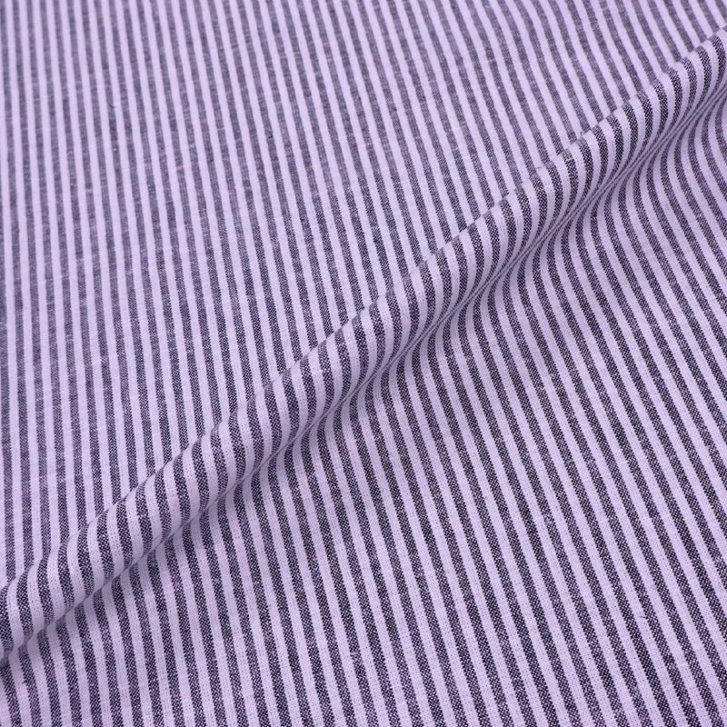 Cotton and Linen Mix - Stripe - Charcoal