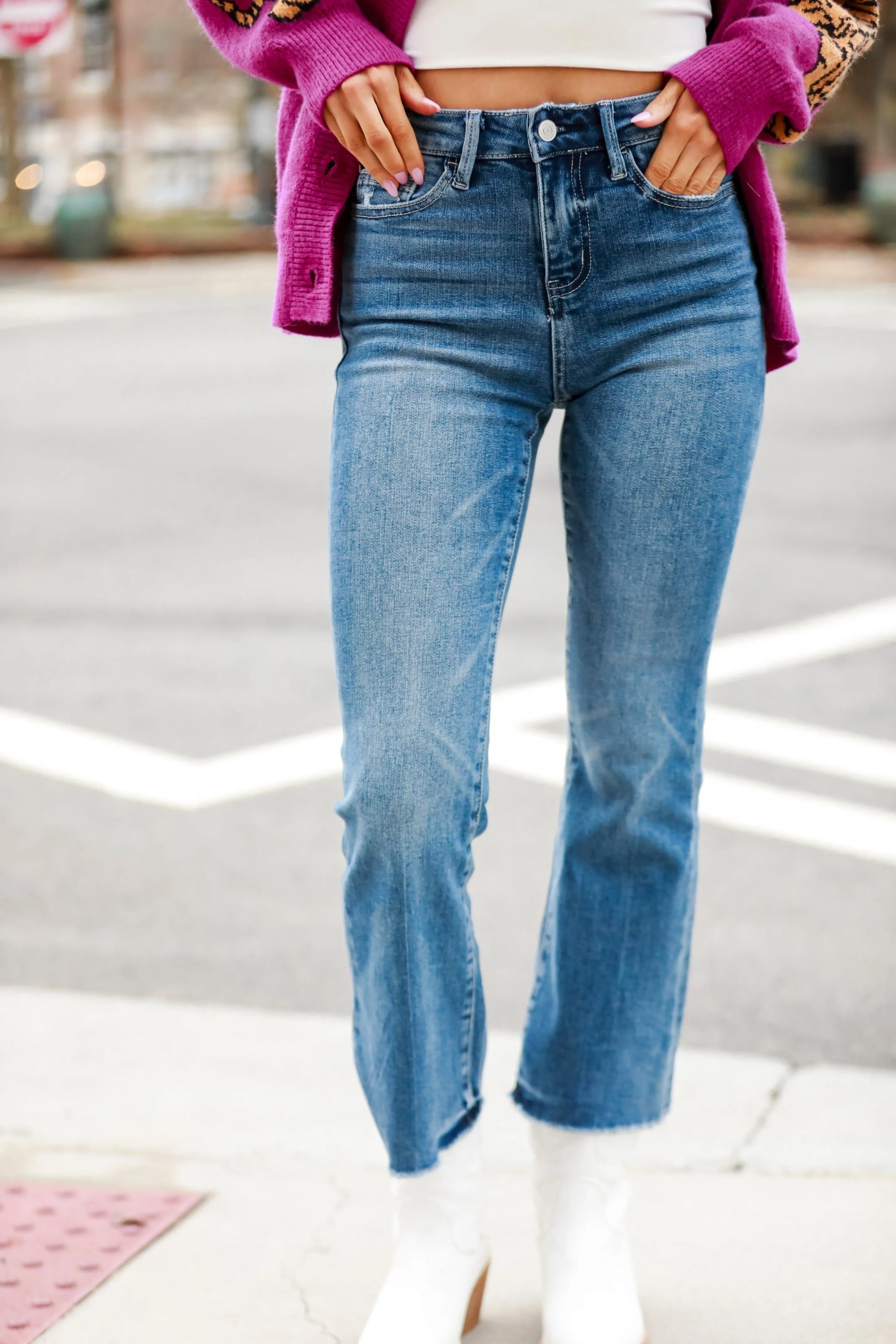 Coveted Coolness Medium Wash Flare Jeans Plus