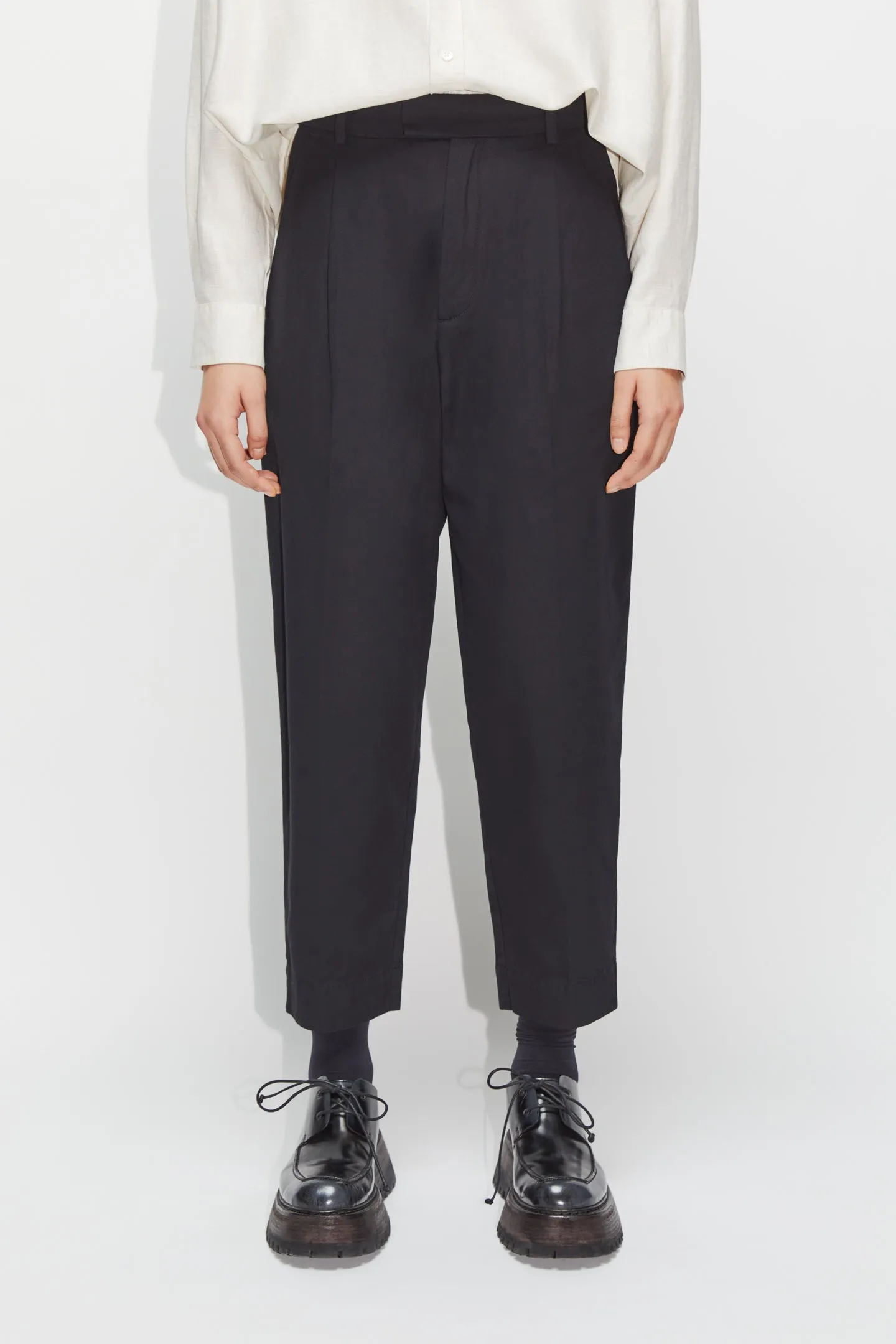 Cropped High Waist Trousers