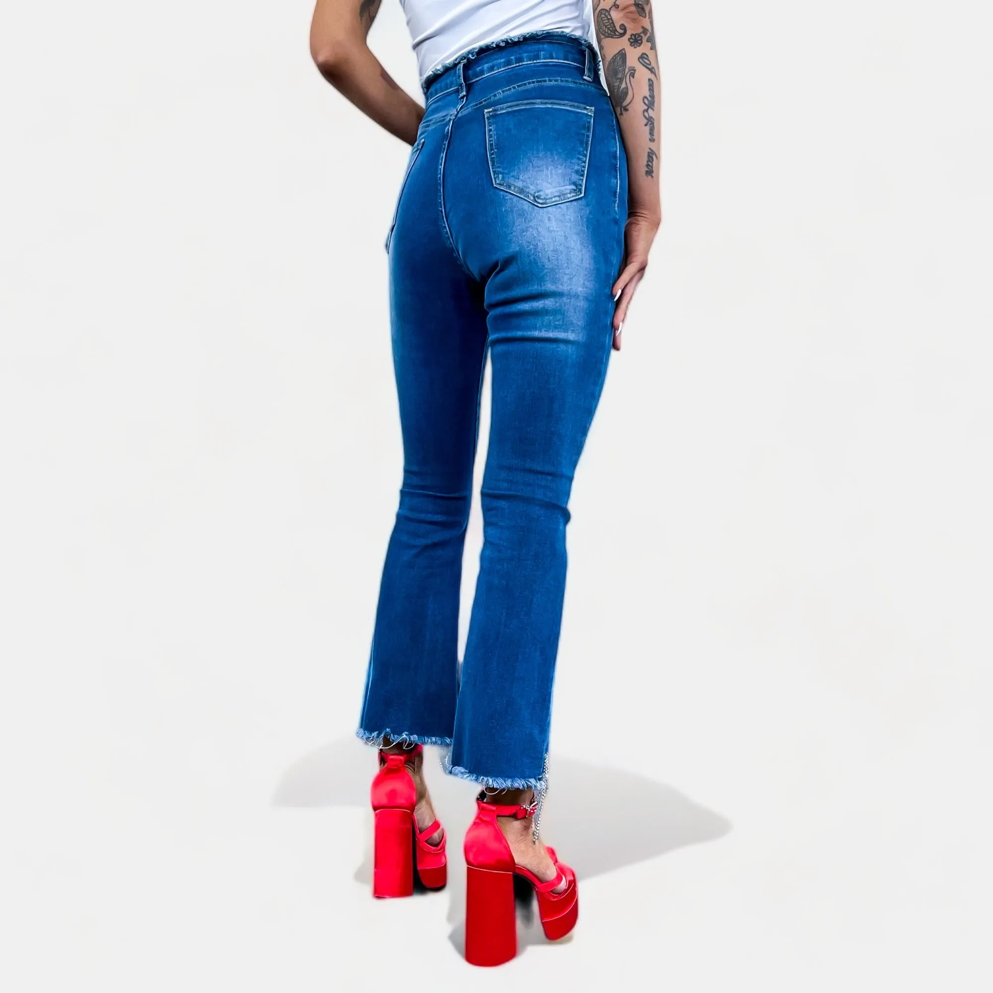 Dark Blue GP1005 Rhinestone Jeans [NO RETURNS]