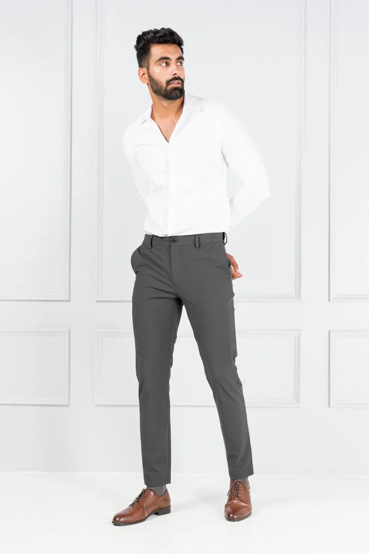 Dark Grey Stretch Formal Pants