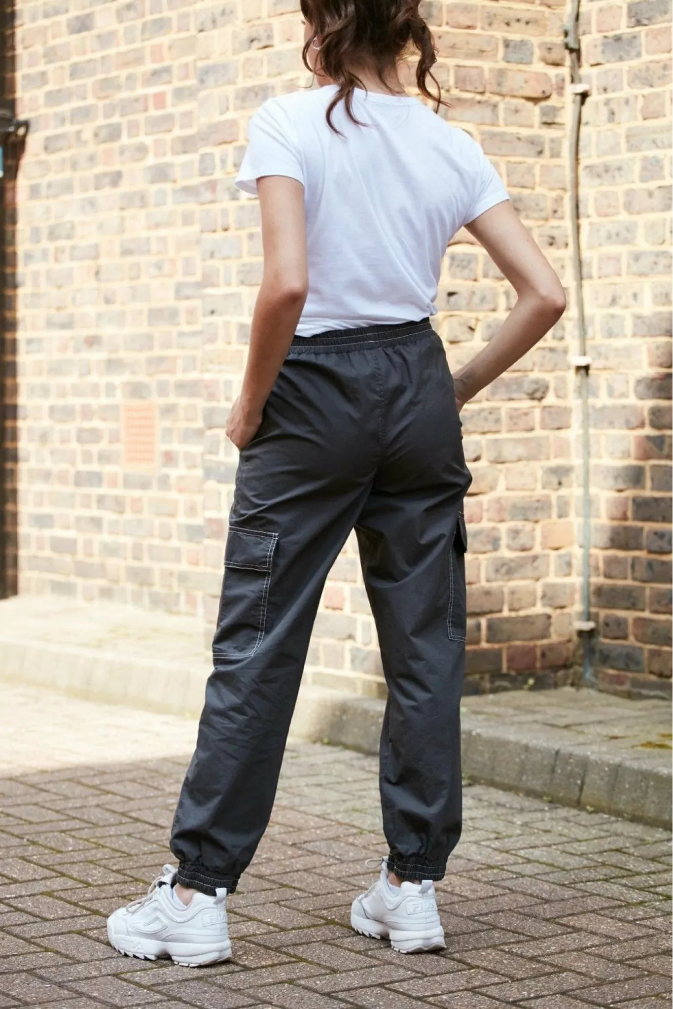 Double Second Khaki Grey Washed Cargo Trouser