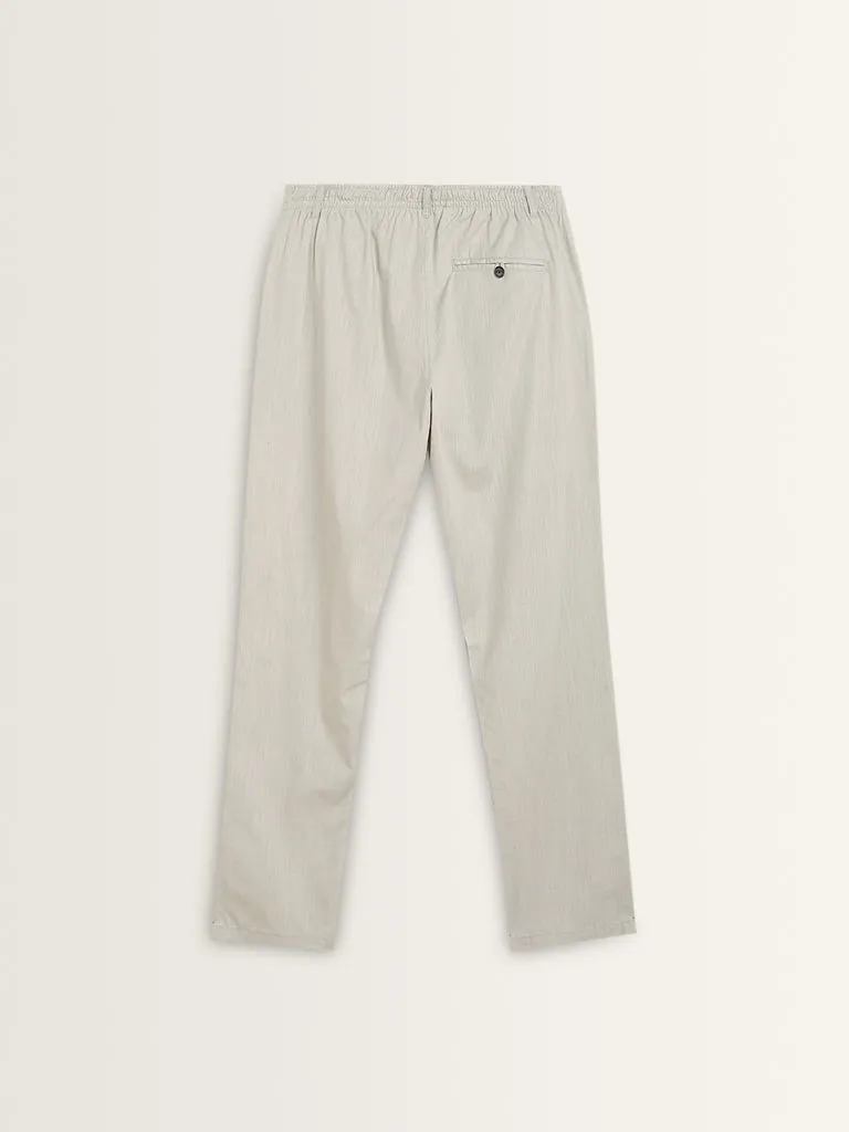 ETA Grey Mid-Rise Slim-Fit Cotton Chinos