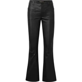 Flare RW Cleo leather pants in soft quality / 50678 - Black (Nero)