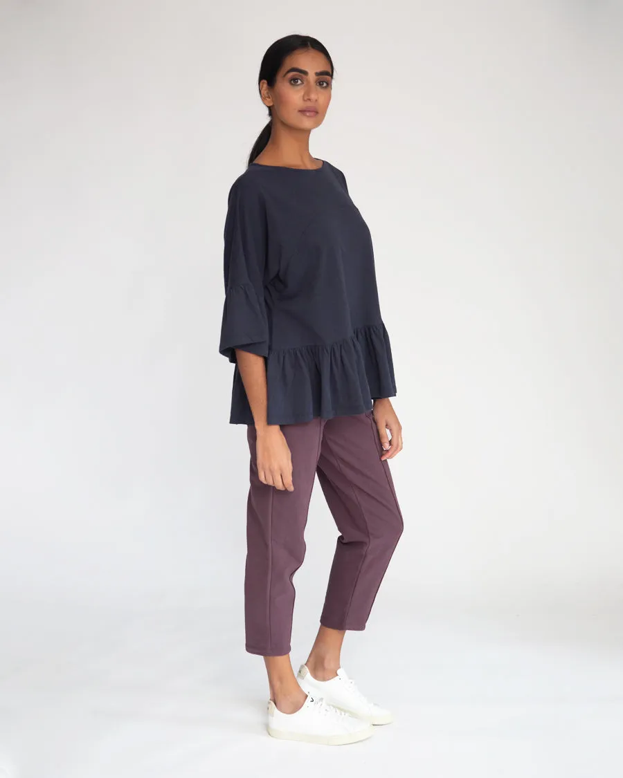 George Organic Cotton Trousers In Plum