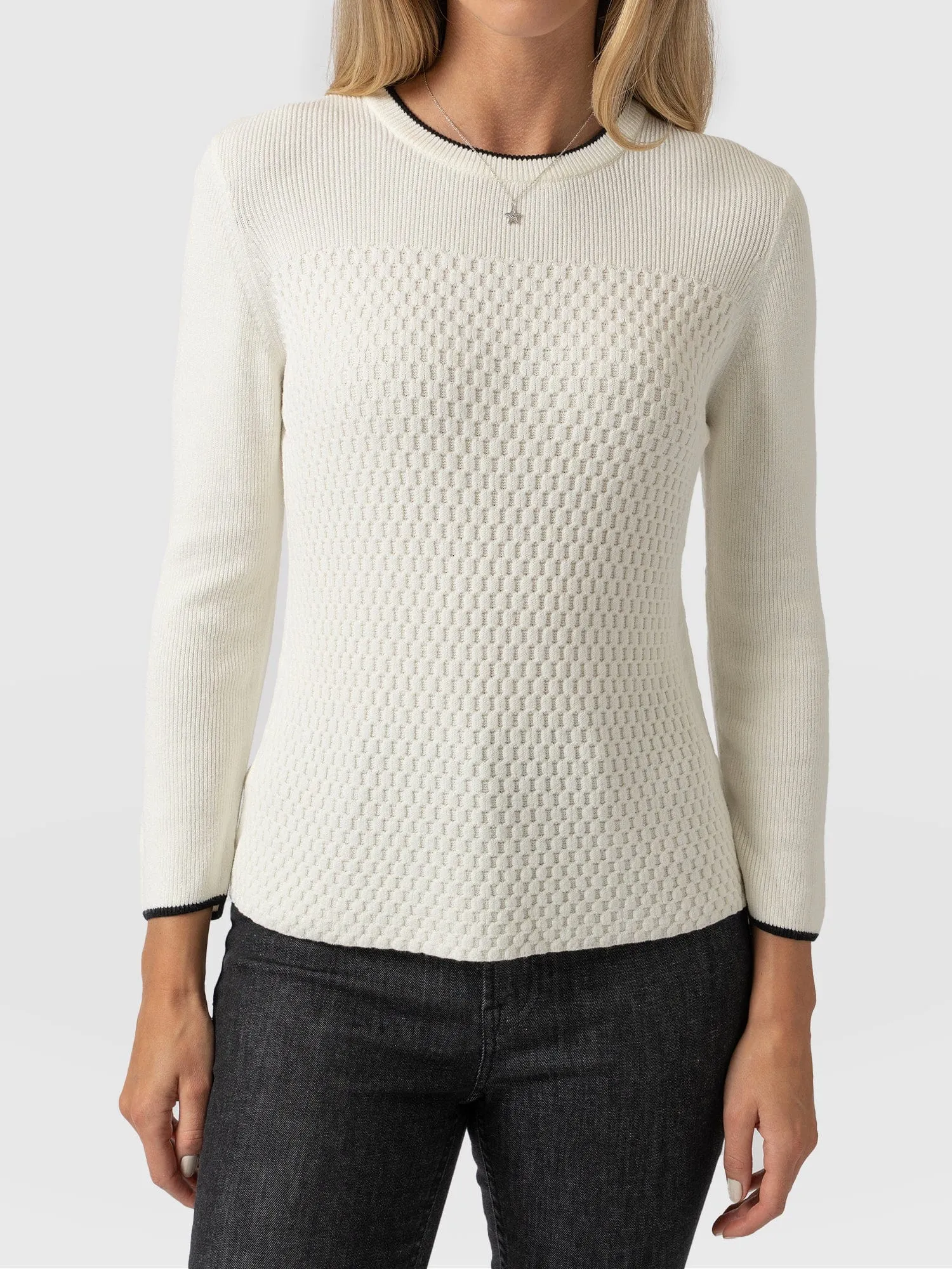 Honeycomb Rib Jumper - Cream