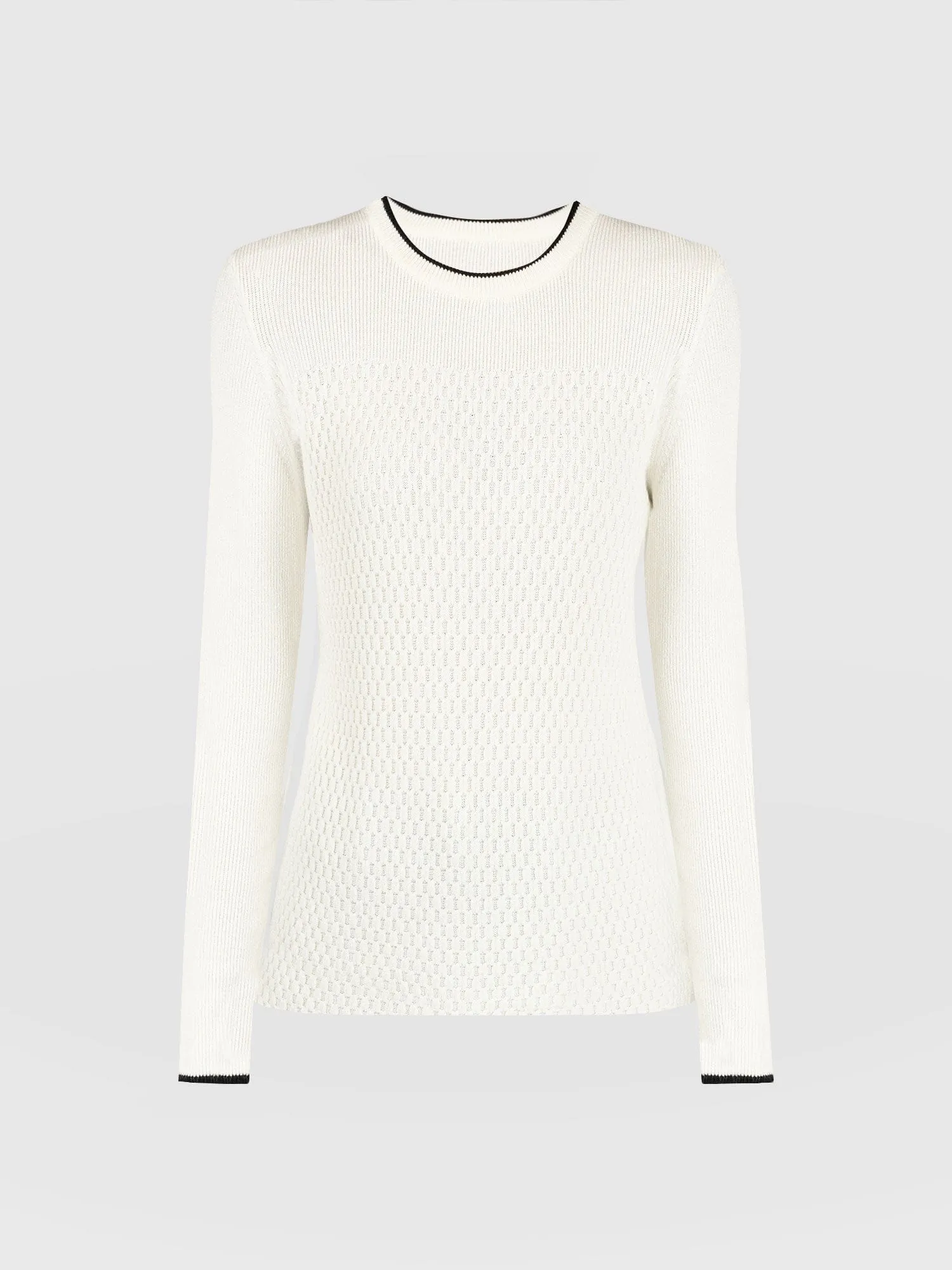 Honeycomb Rib Jumper - Cream