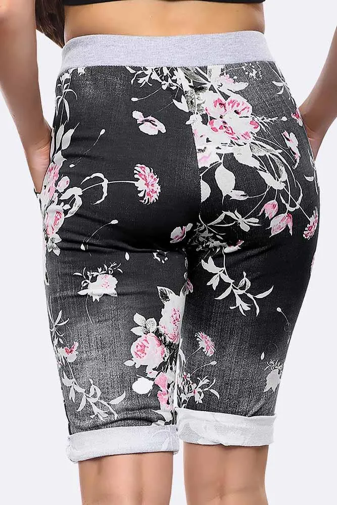 Italian Blossom Print 3/4 Trouser