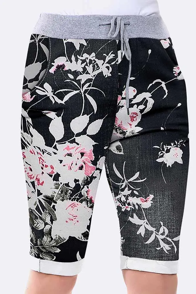 Italian Blossom Print 3/4 Trouser