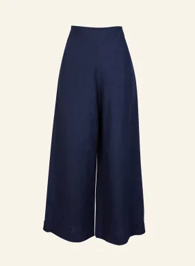 Josephine Trousers - Navy Linen