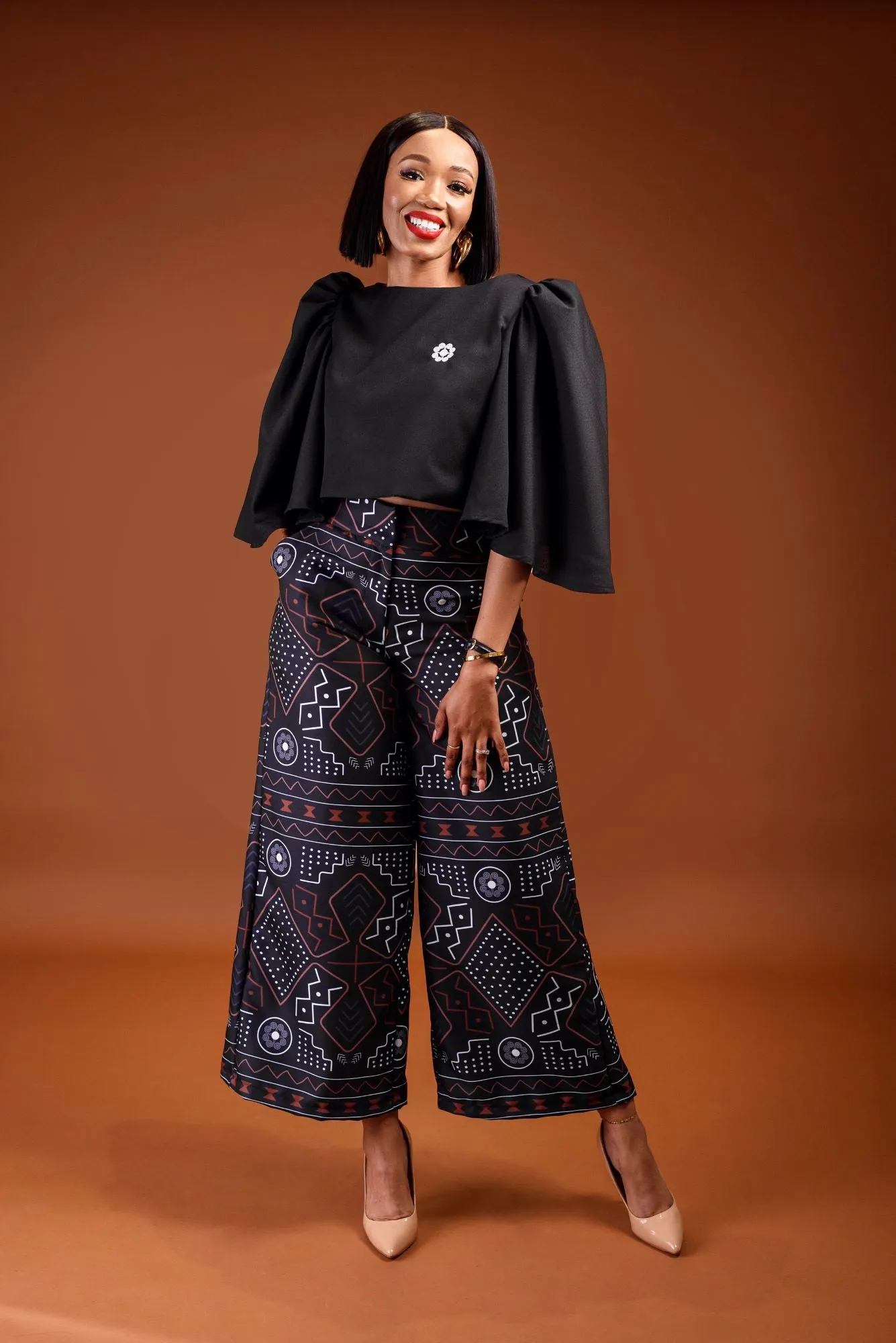 Ladies-MudCloth Palazzo Pants