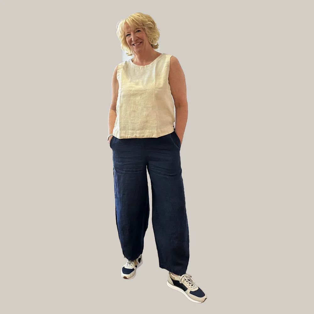 Lantern Barel Shape Linen Trousers