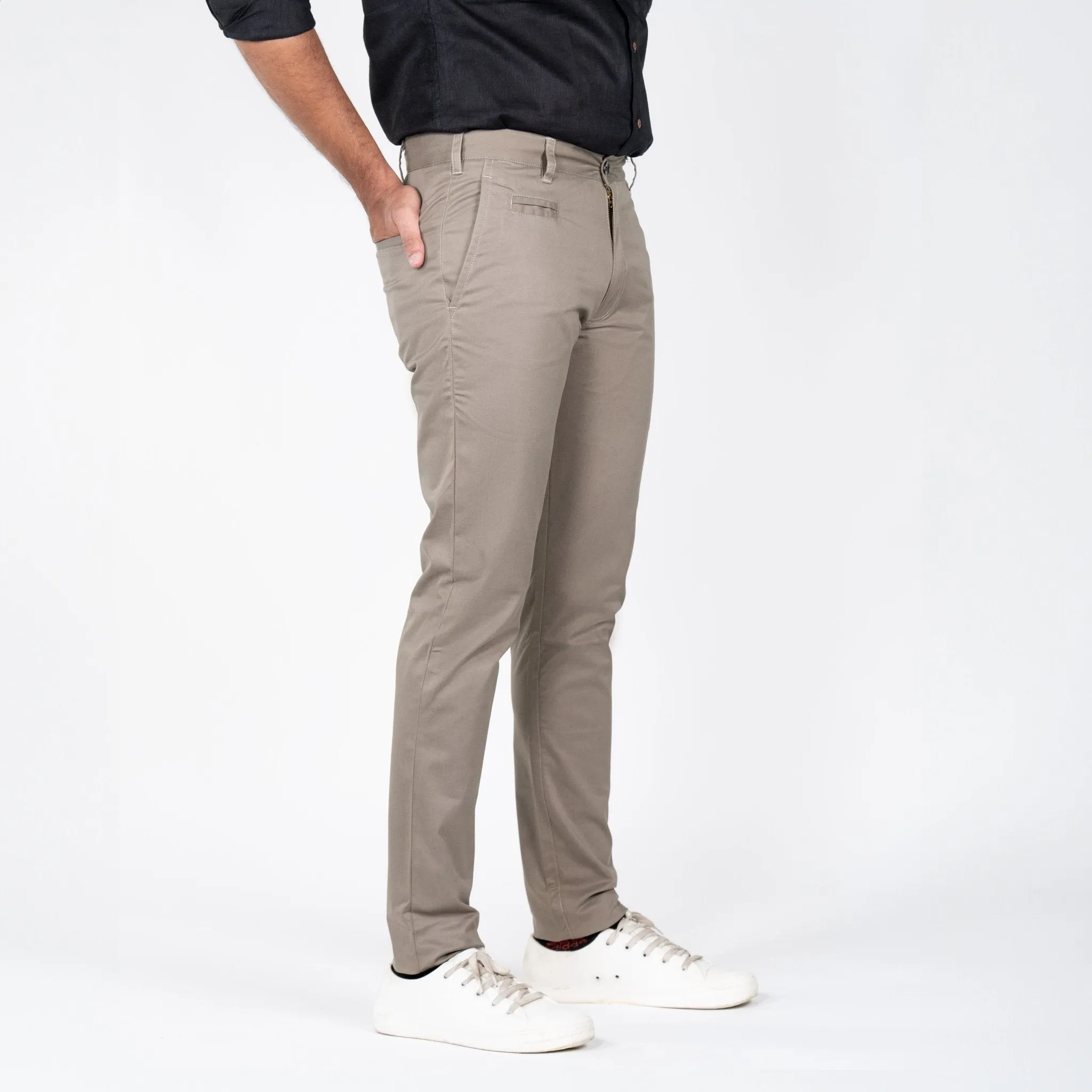 Light Brown Color Cotton Trouser Pants for Men