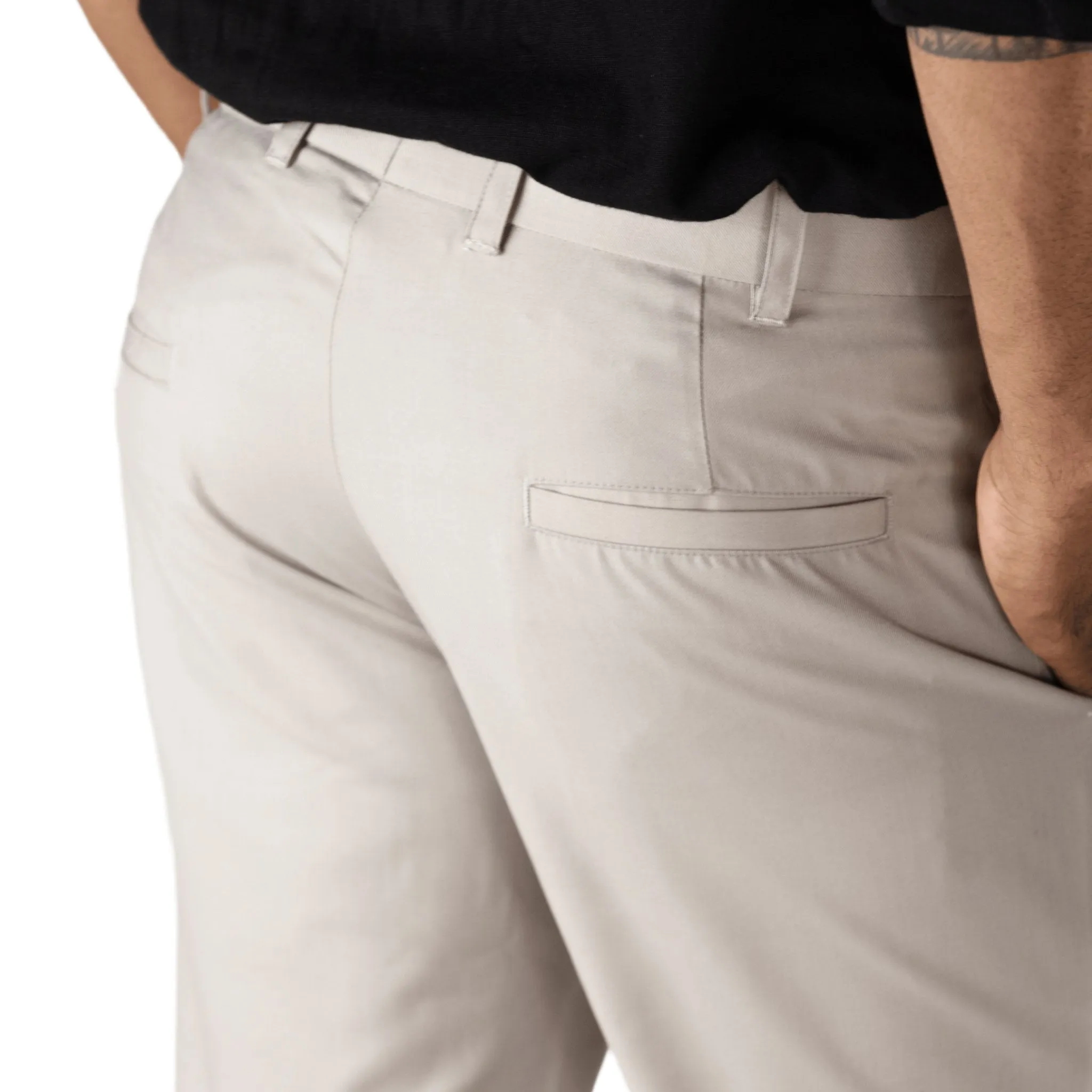 Light Grey color blend cotton pant for men