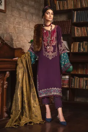 Maria B Linen Pakistani Suit DL-1002-Purple MAR131